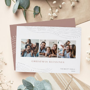 Winter Tidings   3 Photo Collage Holiday Card