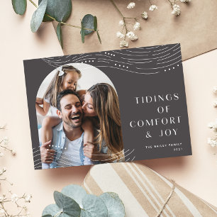 Winter Tidings   Modern Single Photo Holiday Card