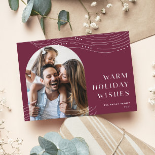 Winter Tidings   Single Photo Warm Wishes Holiday Card