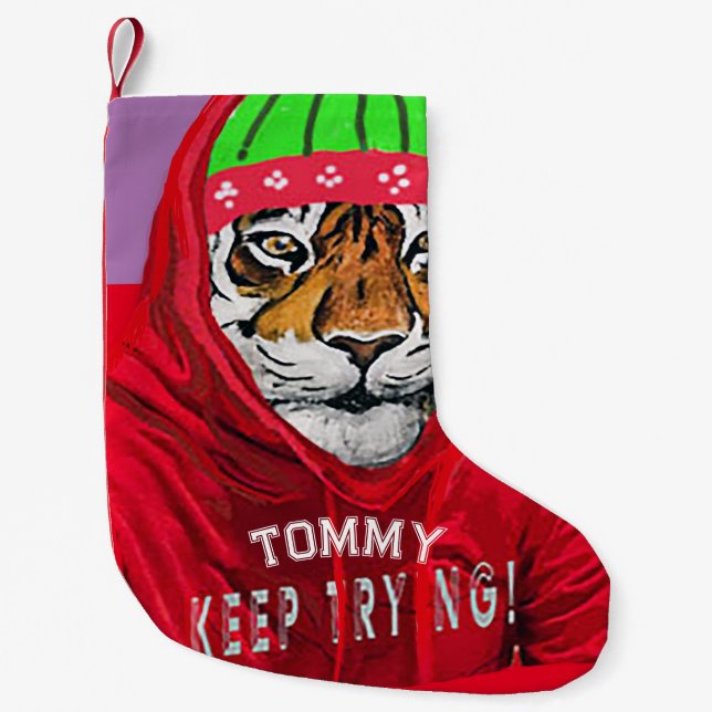 Winter Tiger Christmas Stocking (Front)