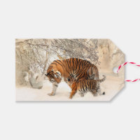 Winter Tigers custom gift tags