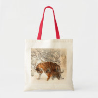 Winter Tigers custom tote bags