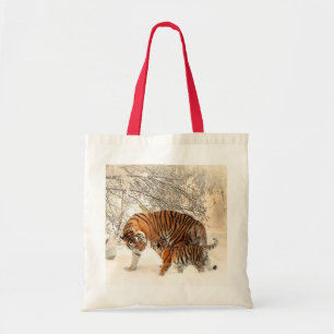 Winter Tigers custom tote bags