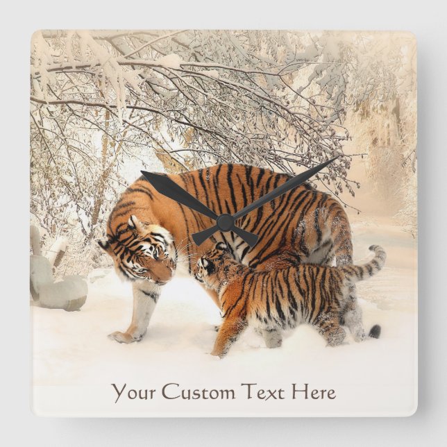 Winter Tigers custom wall clock (Front)