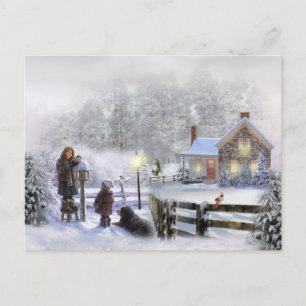 Winter Time In The Country Postcard