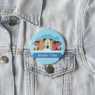 Winter Time Snowing 7.5 Cm Round Badge