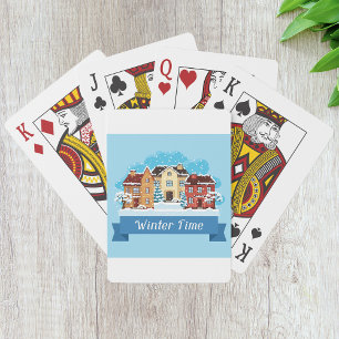 Winter Time Snowing Playing Cards