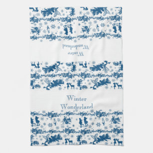 Winter Toile kitchen towel