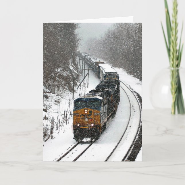Winter Train Holiday Card (Front)