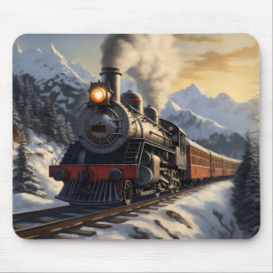 Winter Train Mouse Pad