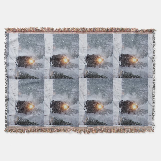 Winter train Throw Blanket (Front)