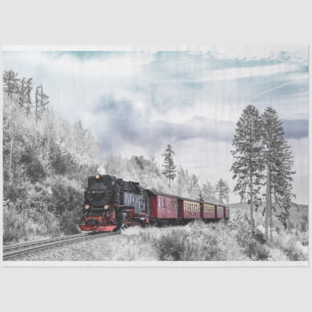 winter train tissue paper (Front)