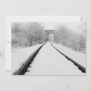 Winter Train Tracks Holiday Card