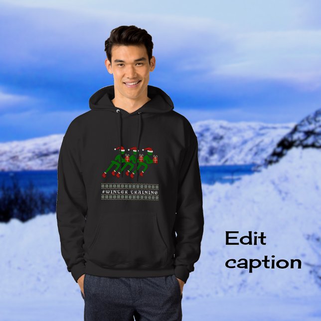 Winter training custom text xmas runners hoodie (Creator Uploaded)
