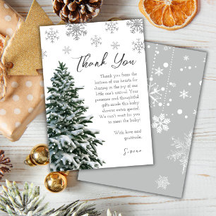 Winter Tree Baby Shower Thank You Card