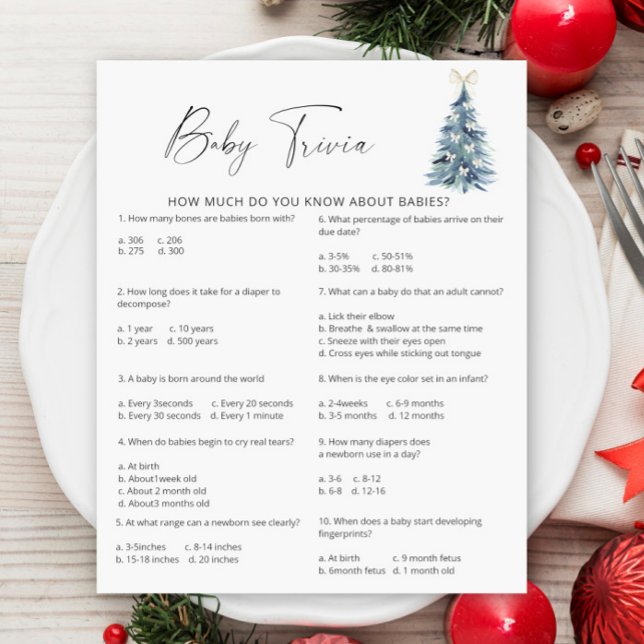Winter Tree Baby Trivia | Baby Shower Game (Creator Uploaded)