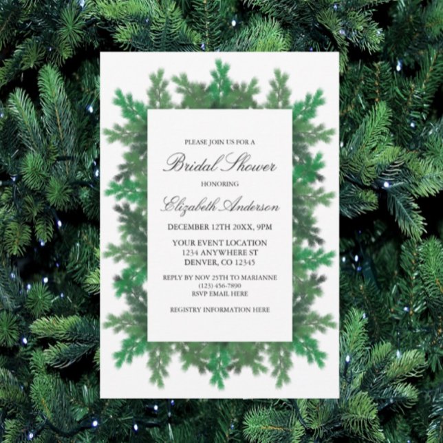 Winter Tree Branches Photo Bridal Shower Invitation (Creator Uploaded)