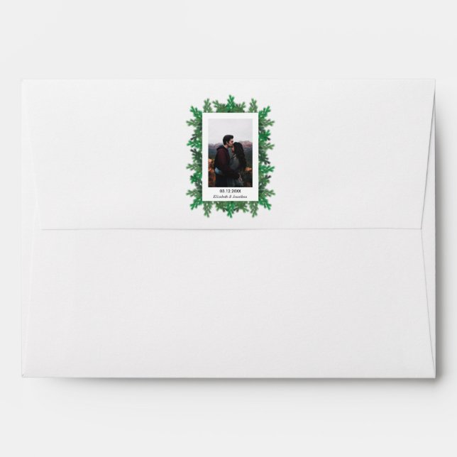 Winter Tree Branches Photo Wedding Envelope (Back (Top Flap))