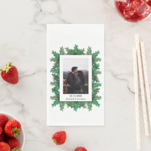 Winter Tree Branches Photo Wedding Napkin