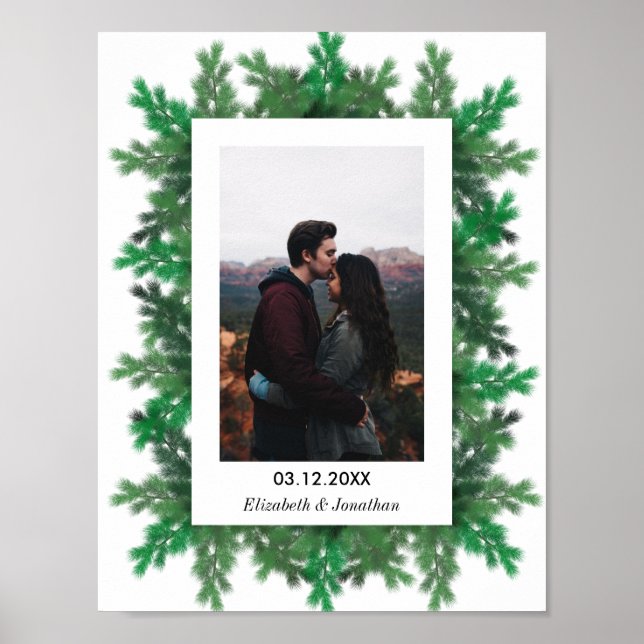 Winter Tree Branches Photo Wedding Poster (Front)