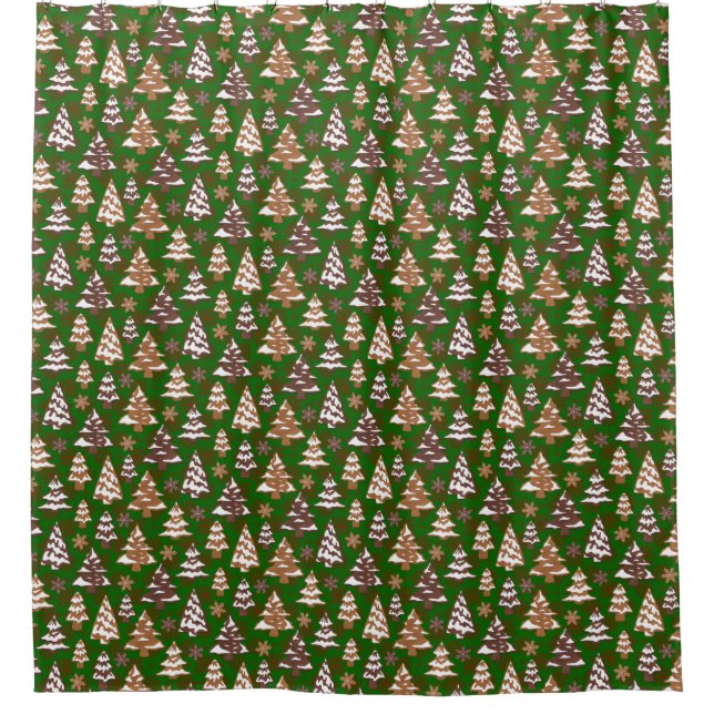 Winter Tree Cookies Shower Curtain (Front)