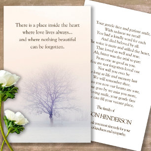 Winter Tree Deluxe Memorial Prayer Cards