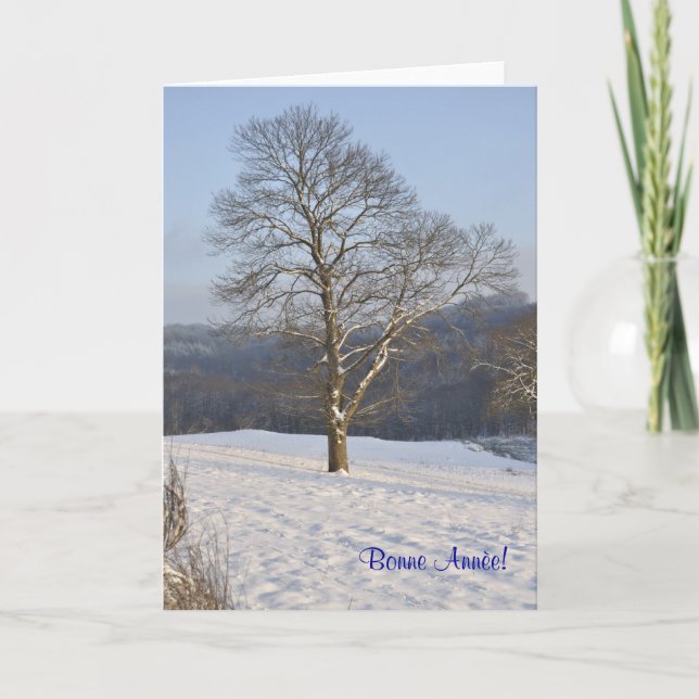 winter tree French New Year card (Front)