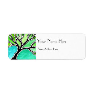 Winter Tree in Green Tones