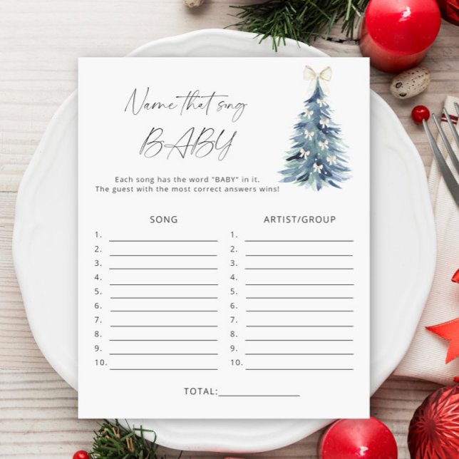 Winter tree Name that song baby shower game (Creator Uploaded)