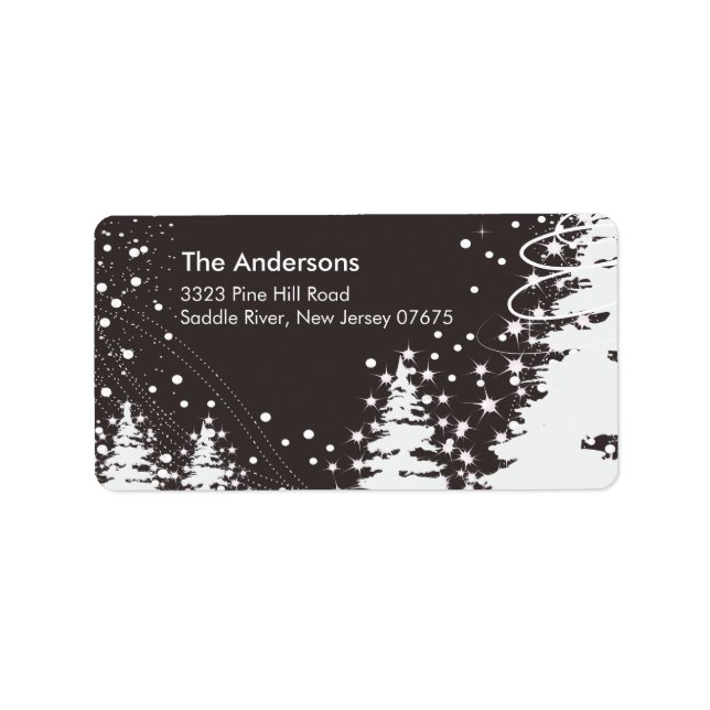 Winter Tree Snow Scene Return Address Label (Front)