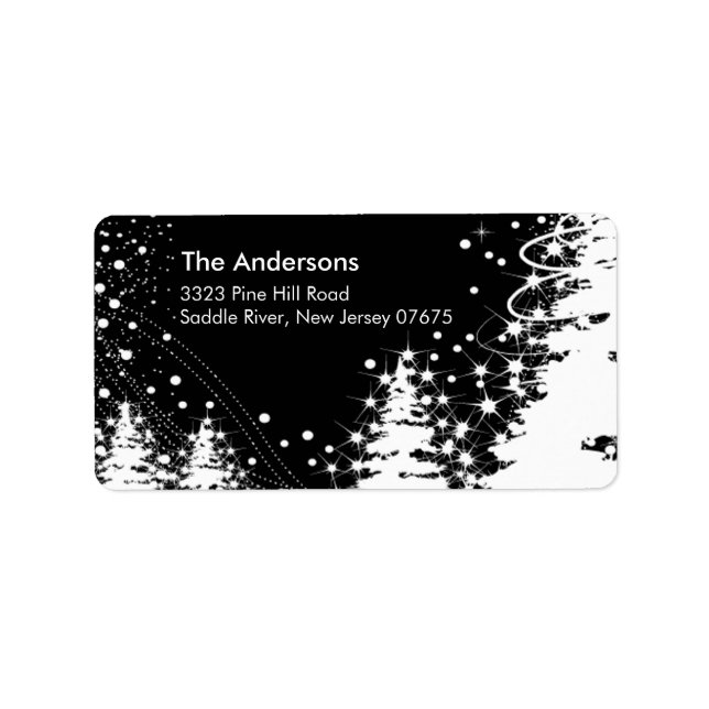 Winter Tree Snow Scene Return Address Label (Front)