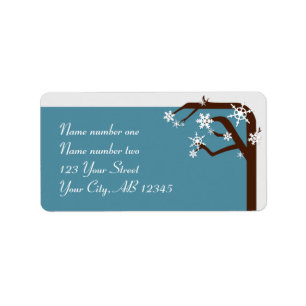 Winter Tree Snowflake Address Labels