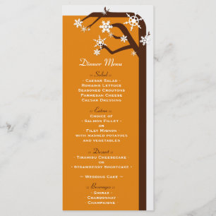 Winter Tree Snowflake Wedding Reception Menus