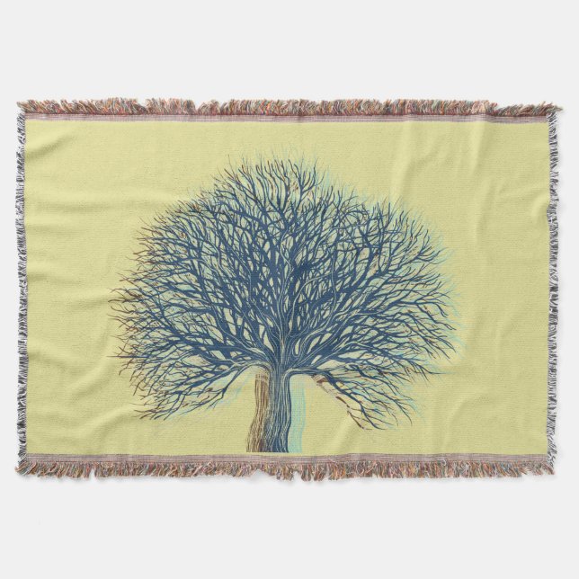 Winter Tree Throw Blanket (Front)