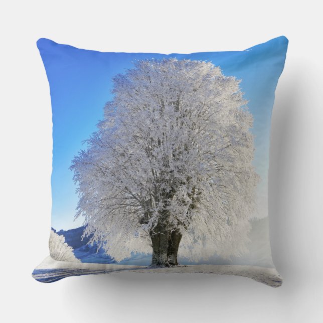 Winter Tree Throw Pillow (Front)