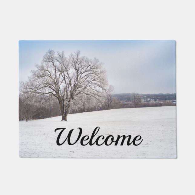Winter Tree Welcome Doormat (Front)