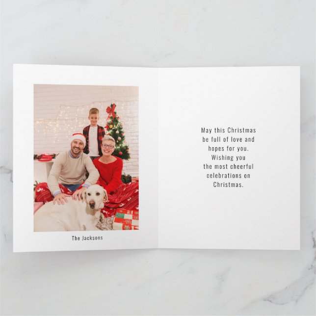 Winter Tree with Red Birds Minimalist Christmas  Card (Inside)