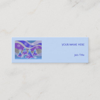 Winter Trees Blue business card blue skinny