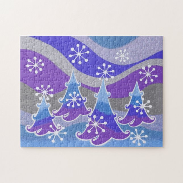 Winter Trees Blue jigsaw puzzle (Horizontal)