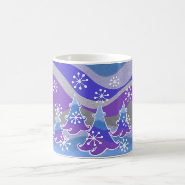Winter Trees blue  mug (Center)
