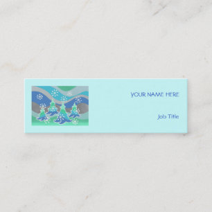 Winter Trees business card blue skinny