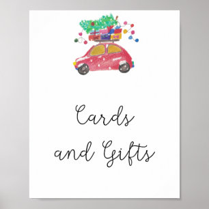 Winter trees cards and gifts baby shower poster