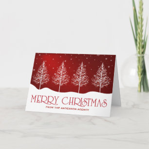 Winter Trees Corporate Business Holiday Greetings Card