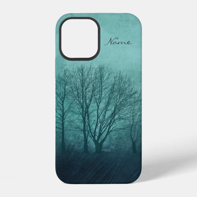 Winter Trees Green Gothic iPhone Case (Back)