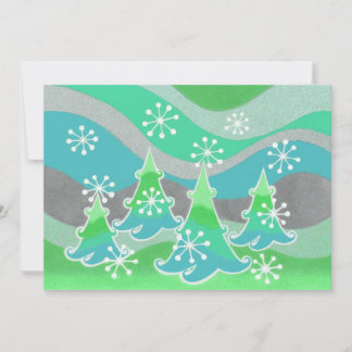 Winter Trees green invitation