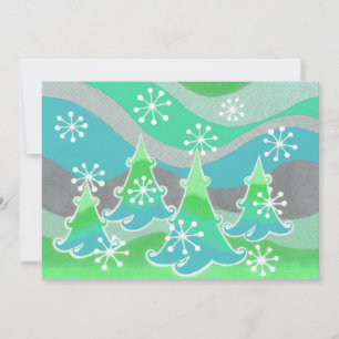 Winter Trees Green invitation