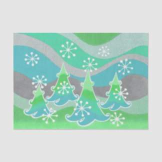 Winter Trees Green tissue paper