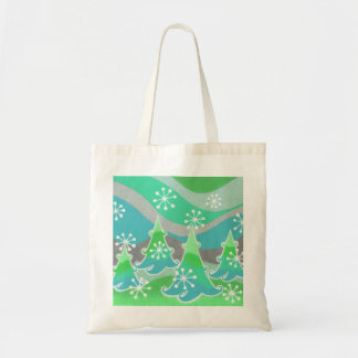 Winter Trees green tote bag