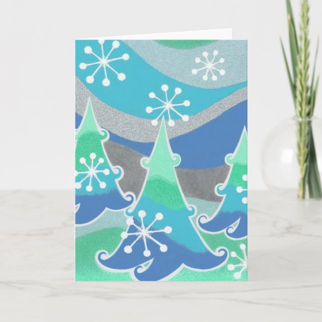 Winter Trees greetings card vertical (Front)