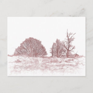 WINTER TREES HOLIDAY POSTCARD